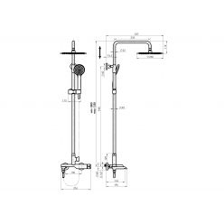 Душевая система Rubineta Olo (BK) + Ultra-10 (SW) (DV3/4) (BK) 625123 черный