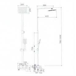 Душевая система Haiba HB24815 Нержавеющая сталь