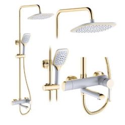 Душевая система Rea Melia white gold P2406 белый/золото
