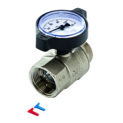 TECEfloor 77381008 Шаровой кран с термометром ВН 1" с маркирующими вставками