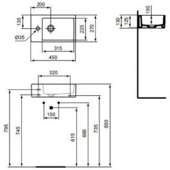 Умывальник Ideal Standard Strada K081701, 45x27 см