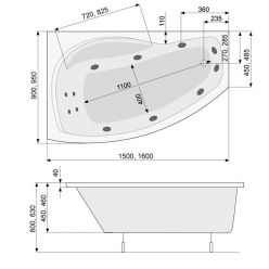 Акриловая ванна Poolspa Nicole 140x75 L с ножками PWAOA10ZN000000