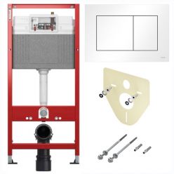Инсталляция для унитаза TECE base kit 9400413 с кнопкой TECE now белой