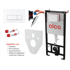  Сет 4в1 система инсталляции AlcaPlast AM101/1120+M570+M91 (кнопка белая)