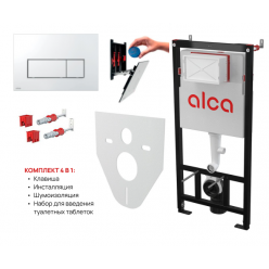 Сет 4в1 система инсталляции AlcaPlast AM101/1120+M571+M91 (кнопка хром)