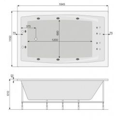 Акриловая ванна Poolspa Fantasy 185x115 с рамой PWP1H10ZS000000