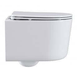 Унитаз подвесной Roxen Simple 455x365x280 безободковый с крышкой Soft close дюропласт, 530120-01