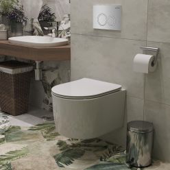 Унитаз подвесной Roxen Simple 455x365x280 безободковый с крышкой Soft close дюропласт, 530120-01