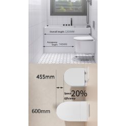 Унитаз подвесной Roxen Simple 455x365x280 безободковый с крышкой Soft close дюропласт, 530120-01