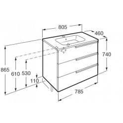 Тумба под умывальник Roca Victoria Nord Black Edition 80 ZRU9302833 черный