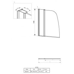 Стеклянная шторка для ванны Deante Alpinia KGA 073P 115х140 распашная