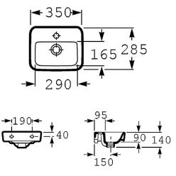 Умывальник Roca Senso Square 2.0 35x28,5 32751D000