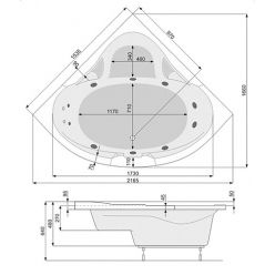 Акриловая ванна Poolspa Triangel 155x155 с рамой PWS4010ZS000000