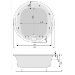 Акриловая ванна Poolspa Atlantyda 160Ф с рамой PWRD310ZS000000