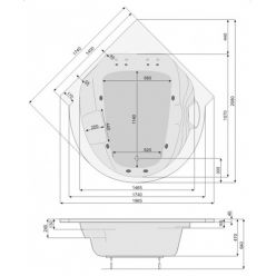 Акриловая ванна Poolspa Roma 208x140 с рамой PWR4310ZS000000