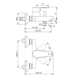   Комплект смесителей для ванны Ideal Standard ESLA BC264AA хром	