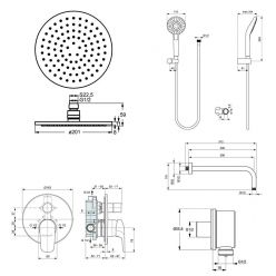 Душевая система Ideal Standard Ceraflex 4 in 1 BC447AA для скрытого монтажа	