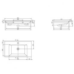 Умывальник мебельный CeraStyle Arte 85x45 белый