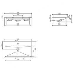 Умывальник Elite 80х45 мебельный/подвесной без крепления, белый, VB032M22U00
