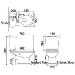 Напольный унитаз Porta Ponte 700X410X805