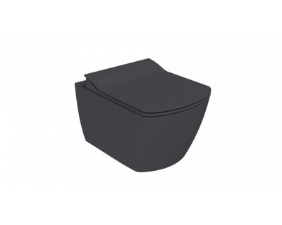 Унитаз подвесной Elegant безободковый, антрацит матовый, 1с, без сидения, EG321-11AM00E-0000	