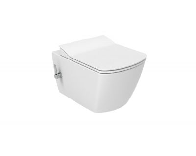 Унитаз подвесной Elegant  безободковый с интегрированной функцией биде, белый, без сиденья, 1с, EG321-34CB00E-0002	