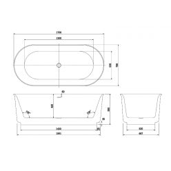 Ванна из искусственного камня Roxen Art 170x78