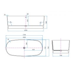 Ванна из искусственного камня Roxen Emmy 170x78