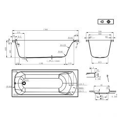 Акриловая ванна Roxen Alfa 170x70