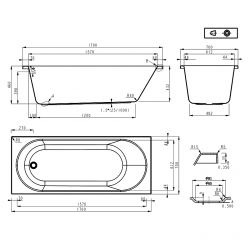 Акриловая ванна Roxen Classic 170x70