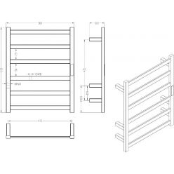 Полотенцесушитель Roxen Plaza 50x63 электрический, хром