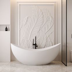 Ванна из искусственного камня ABBER Stein AS9633 белая матовая