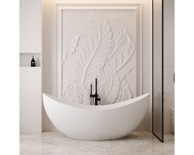 Ванна из искусственного камня ABBER Stein AS9633 белая матовая