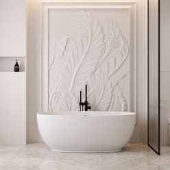 Ванна из искусственного камня ABBER Stein AS9641-1.3 белая матовая