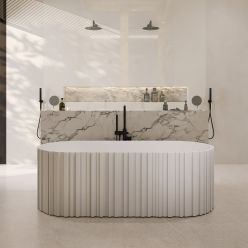 Ванна из искусственного камня ABBER Stein AS9653 белая матовая