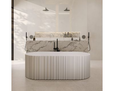 Ванна из искусственного камня ABBER Stein AS9653 белая матовая