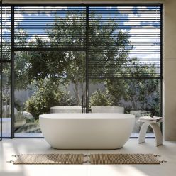 Ванна из искусственного камня ABBER Stein AS9613-1.6 белая матовая