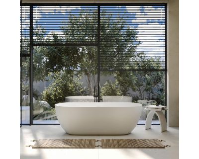 Ванна из искусственного камня ABBER Stein AS9613-1.6 белая матовая