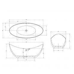 Ванна из искусственного камня ABBER Stein AS9633 белая матовая
