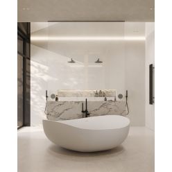 Ванна из искусственного камня ABBER Stein AS9639 белая матовая