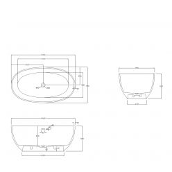 Ванна из искусственного камня ABBER Stein AS9641-1.4 белая матовая