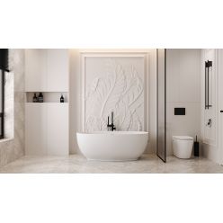 Ванна из искусственного камня ABBER Stein AS9641-1.3 белая матовая