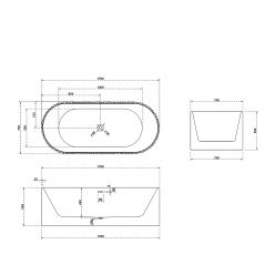 Ванна из искусственного камня ABBER Stein AS9653 белая матовая