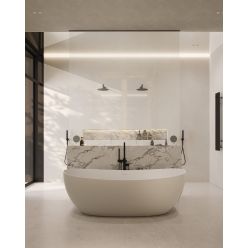 Ванна из искусственного камня ABBER Stein AS9615-1.6 белая матовая