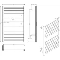 Полотенцесушитель Roxen Plaza 50x79 электрический, оружейная сталь
