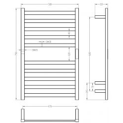 Полотенцесушитель Roxen Plaza 50x79 электрический, золото брашир