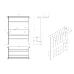 Полотенцесушитель Roxen Polly 50x62 электрический с полкой, хром