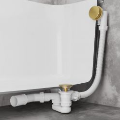 Сифон для ванны Roxen R70A-G полуавтомат брашированное золото