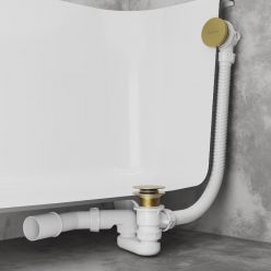 Сифон для ванны Roxen R70C-G клик-клак брашированное золото