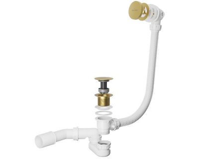 Сифон для ванны Roxen R70C-G клик-клак брашированное золото